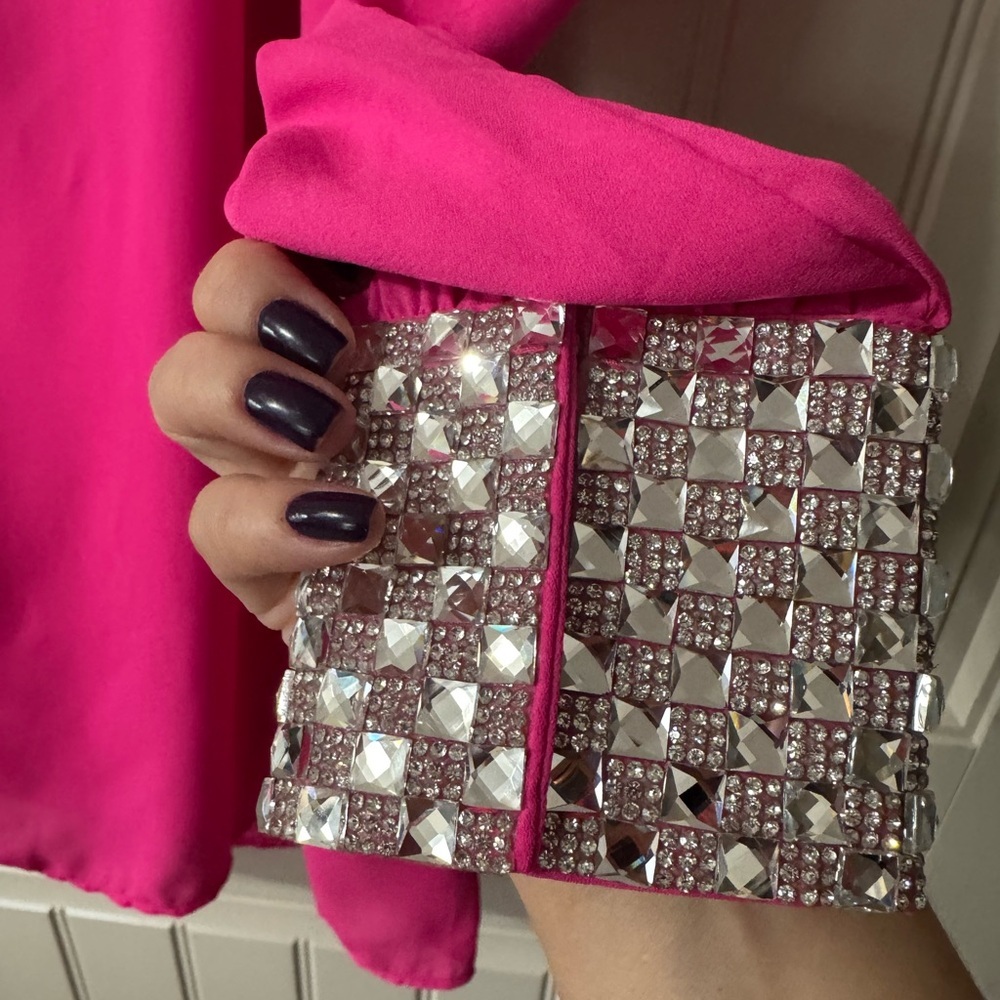 DEPRI 💎 Pretty In Hot Pink One-Shoulder Mini Dress, Diamond Cuff (Women’s Large) - Picture 5 of 10